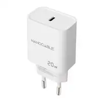 Nanocable Cargador USB-C PD 20W, Blanco