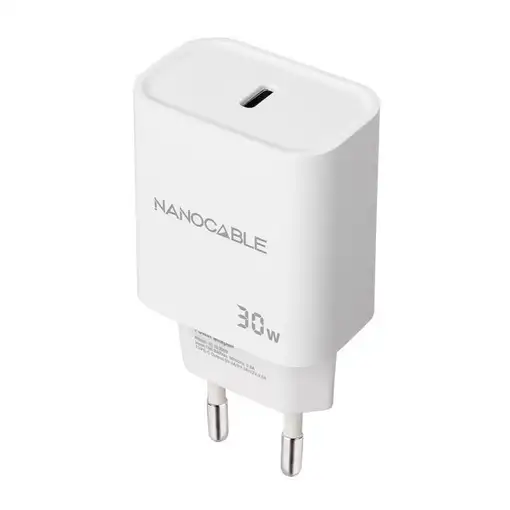 Nanocable Cargador USB-C PD 30W, Blanco