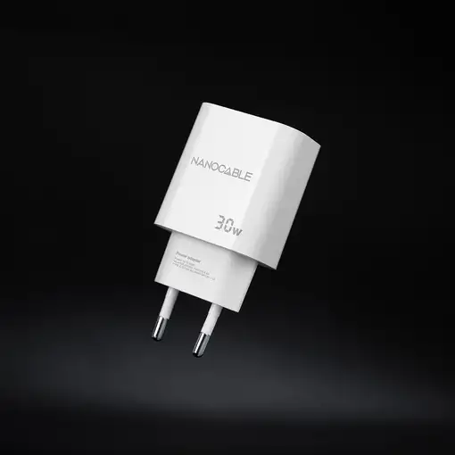 Nanocable Cargador USB-C PD 30W, Blanco