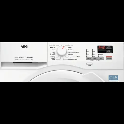 Lavadora blanca de 8 Kg, 1400rpm, Serie 6000 ProSense LFA6K8441C AEG