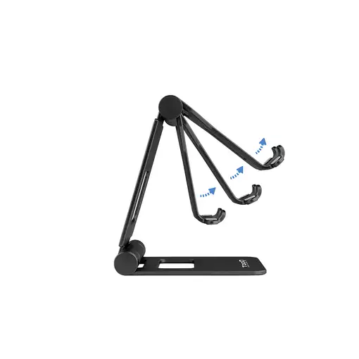 TooQ Soporte de sobremesa ajustable para teléfono / tablet hasta 10”, Negro