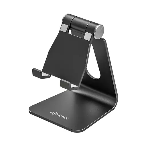 AISENS Soporte De Sobremesa Tamaño M Ajustable (1 Pivote) Para Movil / Tablet, Neg