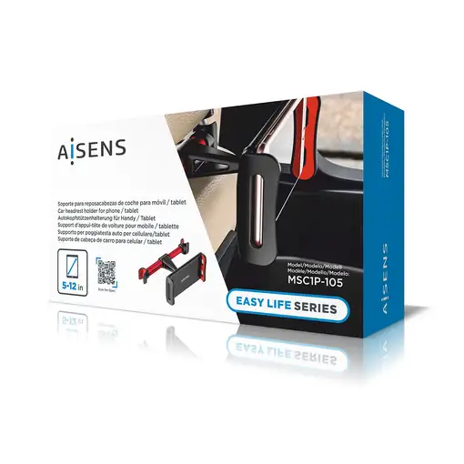 AISENS Soporte Coche Ajustable (1 Pivote) Para Reposacabezas Para Telefono / Table