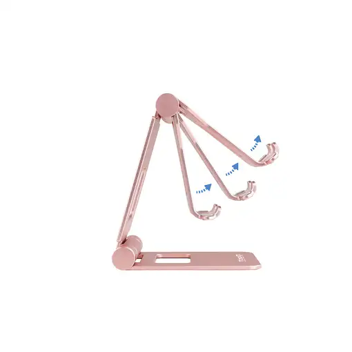 TooQ Soporte de sobremesa ajustable para teléfono / tablet hasta 10”, Rosa Velvet