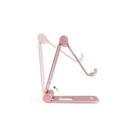 TooQ Soporte de sobremesa ajustable para teléfono / tablet hasta 10”, Rosa Velvet