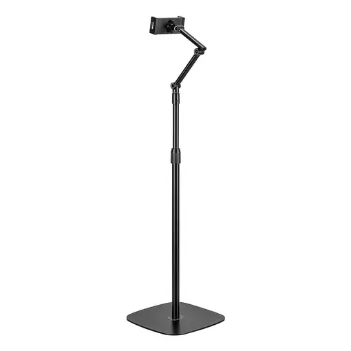 AISENS Soporte de suelo universal ajustable (3 pivotes) para tablet, Negro