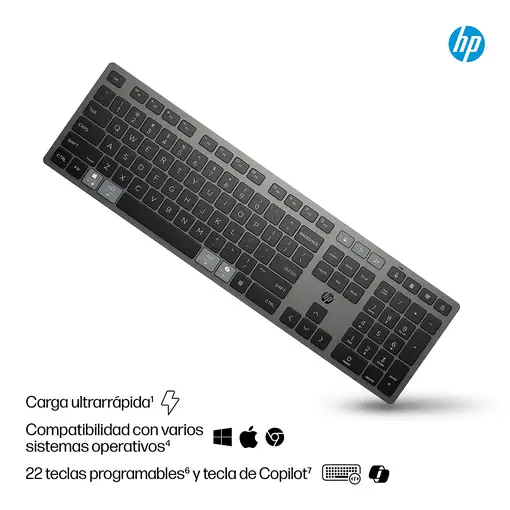 HP Teclado inalámbrico recargable multidispositivo 725