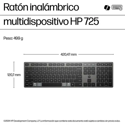 HP Teclado inalámbrico recargable multidispositivo 725