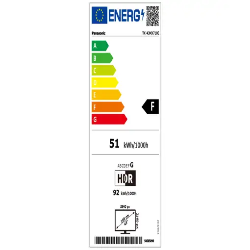 Panasonic TX-43MX710E Televisor 109,2 cm (43\) 4K Ultra HD Smart TV Wifi Negro