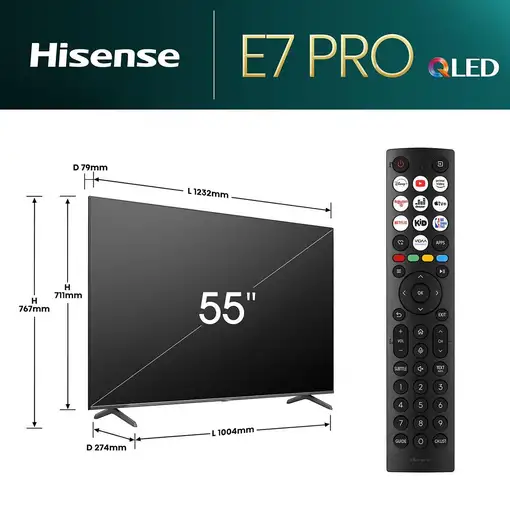 Televisor DLED 55'' 4K Ultra HD Gris Smart 20013184 HISENSE