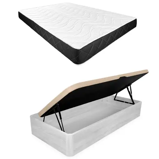 Pack 90x190 Colchón Juno + Canapé Apertura Lateral Montaje Incluido Color Polar