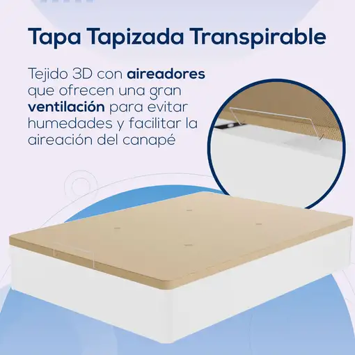 Pack Colchón Juno + Canapé Abatible 90x190 | Montaje Incluido | Color Blanco
