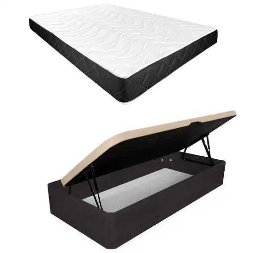 Pack 105x200 Colchón Juno + Canapé Apertura Lateral Montaje Incluido Color Wengué