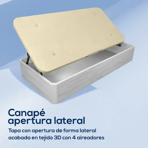 Pack 90x200 Colchón Juno + Canapé Apertura Lateral Montaje Incluido Color Polar