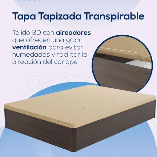 Pack Colchón Juno + Canapé Abatible 105x190 | Montaje Incluido | Color Wengué