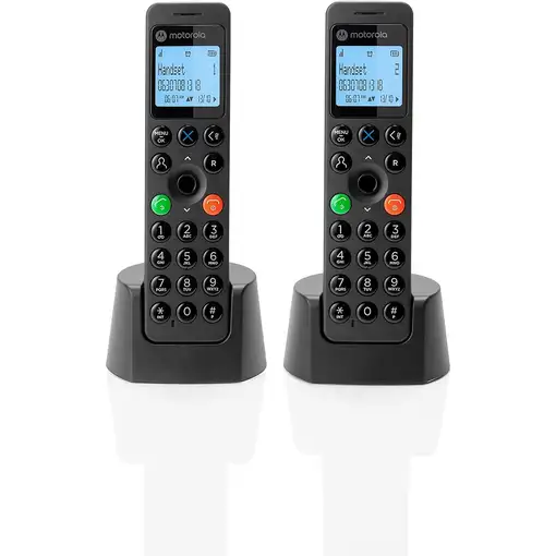 Motorola DOT202 Twin Teléfono DECT Identificador de llamadas Negro