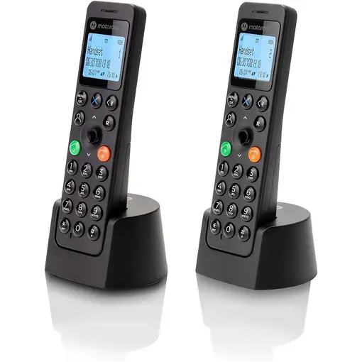 Motorola DOT202 Twin Teléfono DECT Identificador de llamadas Negro