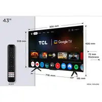 TCL P7K 43P7K Televisor 109,2 cm (43") 4K Ultra HD Smart TV Wifi Metálico 430 cd /