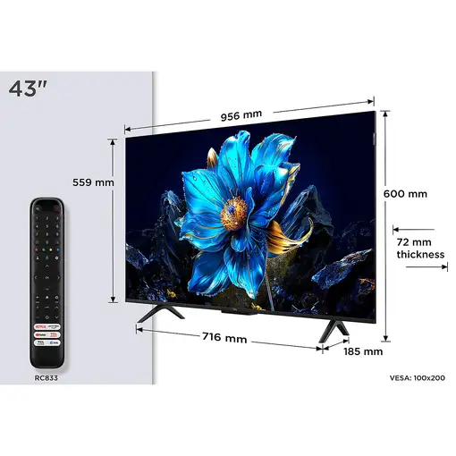 TCL P7K 43P7K Televisor 109,2 cm (43\) 4K Ultra HD Smart TV Wifi Metálico 430 cd /