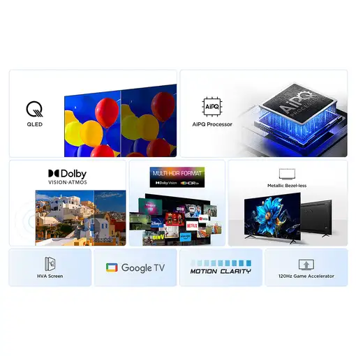 TCL P7K 43P7K Televisor 109,2 cm (43\) 4K Ultra HD Smart TV Wifi Metálico 430 cd /