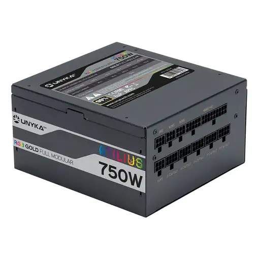 UNYKAch ATX Atilus RGB Black 750W unidad de fuente de alimentación 20+4 pin ATX Ne