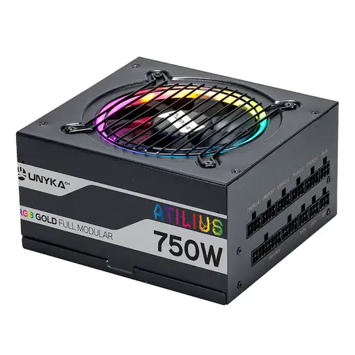 UNYKAch ATX Atilus RGB Black 750W unidad de fuente de alimentación 20+4 pin ATX Ne