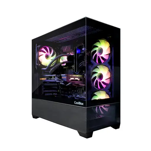CoolBox GAMING CAJA ATX GA250 VISION USB-C 3.2 GEN1 SIN FTE + 4 VENT. ARGB