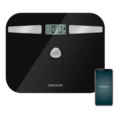 Cecotec Surface Precision EcoPower 10200 Smart Healthy Plaza Negro, Plata Báscula