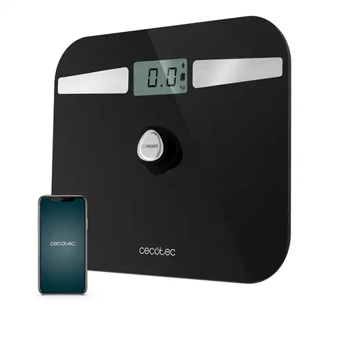 Cecotec Surface Precision EcoPower 10200 Smart Healthy Plaza Negro, Plata Báscula