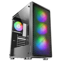 Mars Gaming MC-F, Semitorre Gaming ATX, Ventana Completa Cristal Templado, Frontal