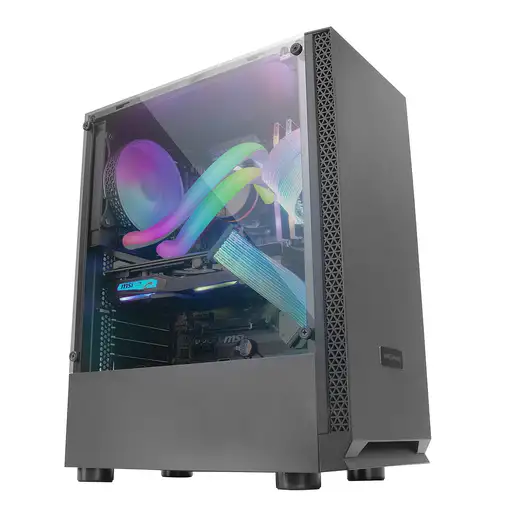 Mars Gaming MCN2, Caja PC Gaming ATX, Ventana Lateral Completa, Rejilla Delantera,