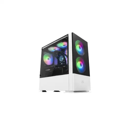 Mars Gaming MCZW, Caja PC Compacta Premium, MicroATX, Panel+Frontal Mesh, Blanco