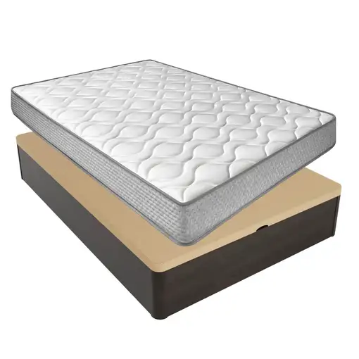 Pack Colchón Brisa + Canapé Abatible 105x190 | Montaje Incluido | Color Wengué