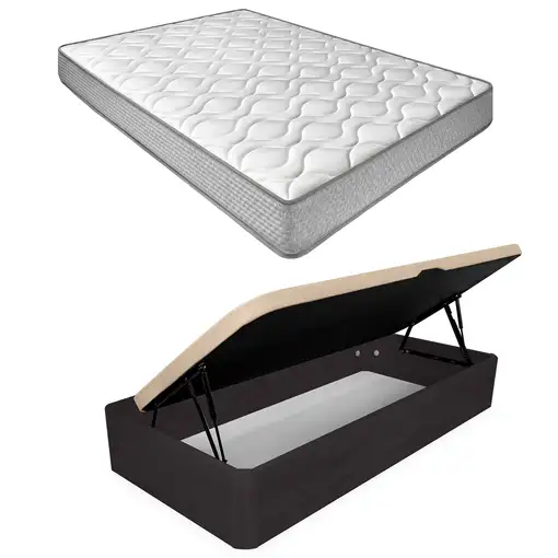 Pack 90x190 Colchón Brisa + Canapé Apertura Lateral Montaje Incluido Color Wengué