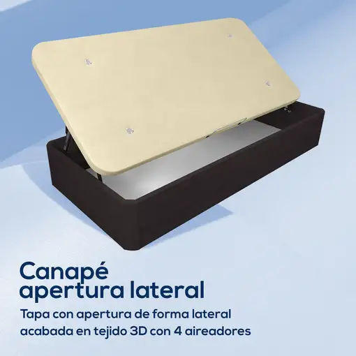 Pack 90x190 Colchón Brisa + Canapé Apertura Lateral Montaje Incluido Color Wengué