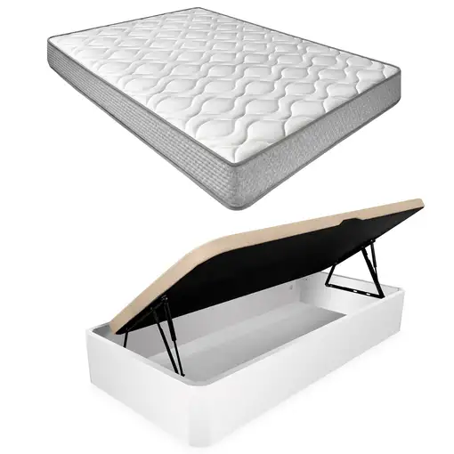 Pack 90x190 Colchón Brisa + Canapé Apertura Lateral Montaje Incluido Color Blanco Pack 90x190 Colchón Brisa + Canapé Apertura Lateral Montaje Incluido Color Blanco