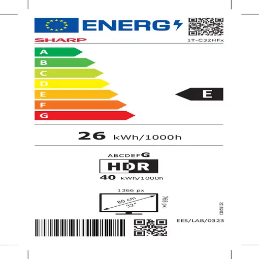 Televisor 32'' HD Negro Smart 32HF2265E SHARP