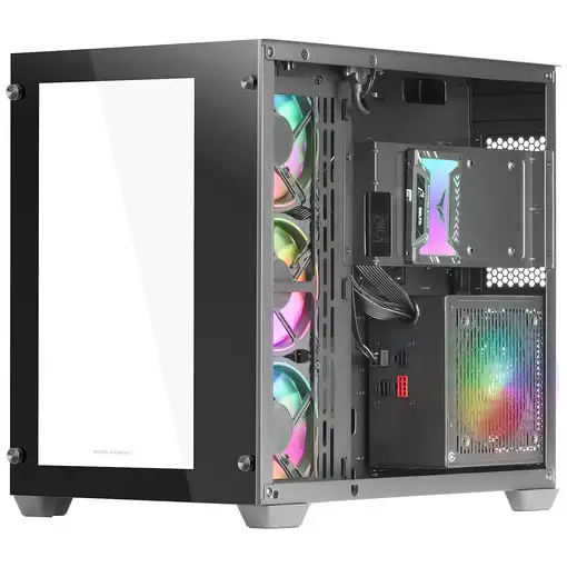 Mars Gaming Torre Gaming Custom XXL E-ATX, Ventana Cristal Templado Lateral y Fron
