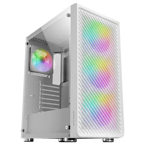 Mars Gaming MC-F, Semitorre Gaming ATX, Ventana Completa Cristal Templado, Frontal
