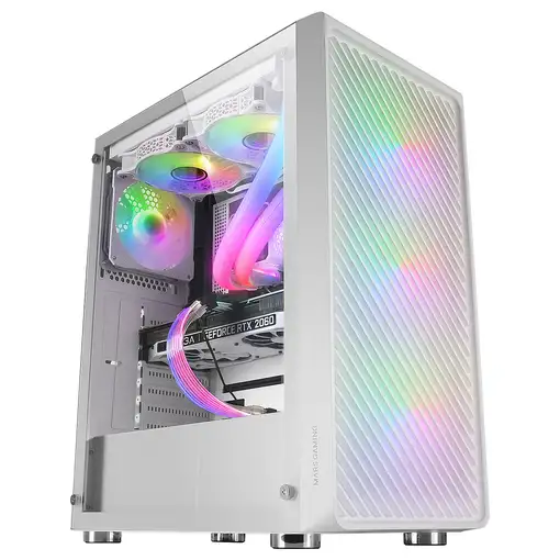 Mars Gaming MC-F, Semitorre Gaming ATX, Ventana Completa Cristal Templado, Frontal