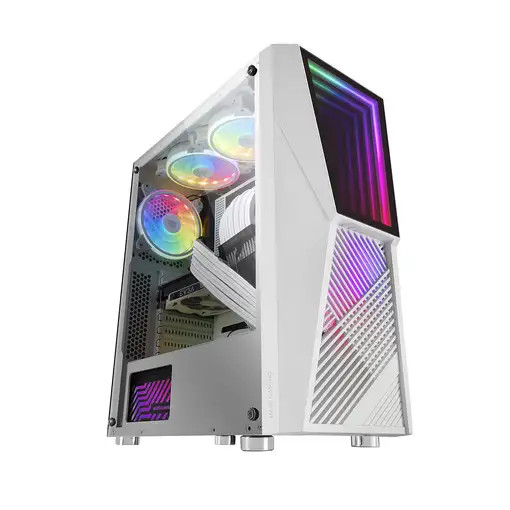 Mars Gaming MC777W, Caja PC Gaming, Infinity Mirror ARGB, Cristal Templado, 2xVent