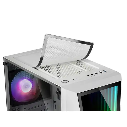 Mars Gaming MC777W, Caja PC Gaming, Infinity Mirror ARGB, Cristal Templado, 2xVent