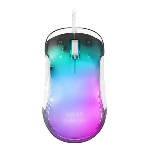 Mars Gaming MMGLOWW, Ratón Gaming RGB Chroma-Glow, Acabado Espejo, Ultraligero, 12