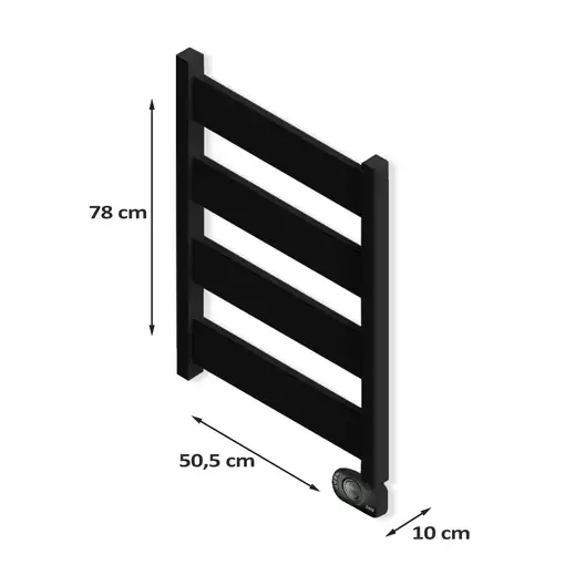 Radiador Secatoallas Eléctrico de Bajo Consumo NERIS (500W) - Negro