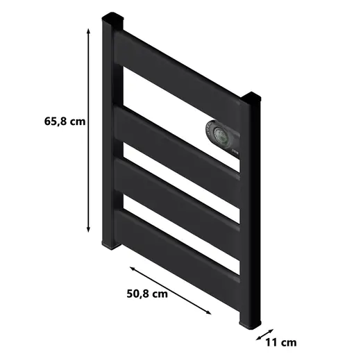 Radiador Secatoallas CERÁMICO Bajo Consumo LYSA (500W) -Programable - Negro