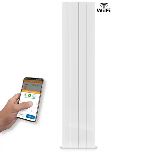 Radiador cerámico vertical AVA WIFI 1000W, Sin Smartbox, Bajo Consumo-Programable