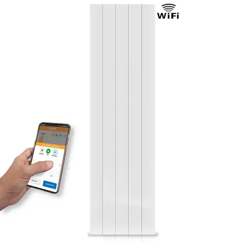 Radiador cerámico vertical AVA WIFI 1500W, Sin Smartbox, Bajo Consumo-Programable