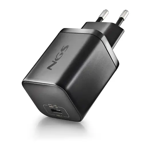 NGS BUD 65W-H: Pack GaN 65W + cable 1.5m + 8 tips HP. Carga rápida. Negro.
