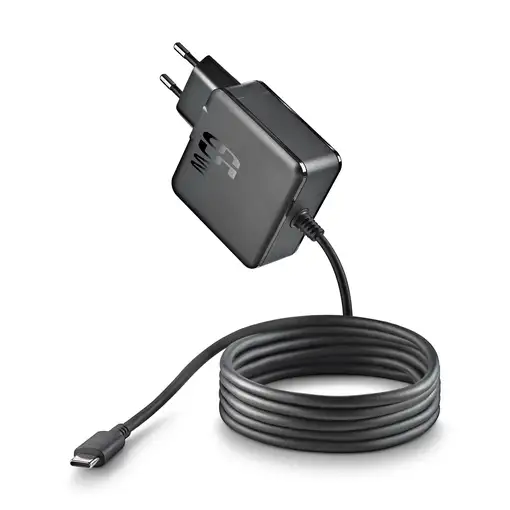 NGS EON 65W-C: Cargador USB-C 65W GaN, rápido y seguro. Negro.