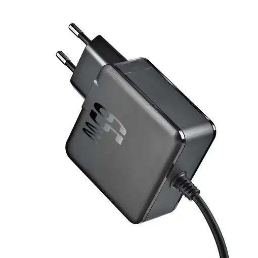 NGS EON 65W-C: Cargador USB-C 65W GaN, rápido y seguro. Negro.